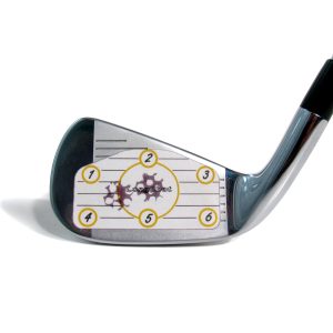 Close-up of Iron Label - LongShot Golf® Impact Labels Golf Aid
